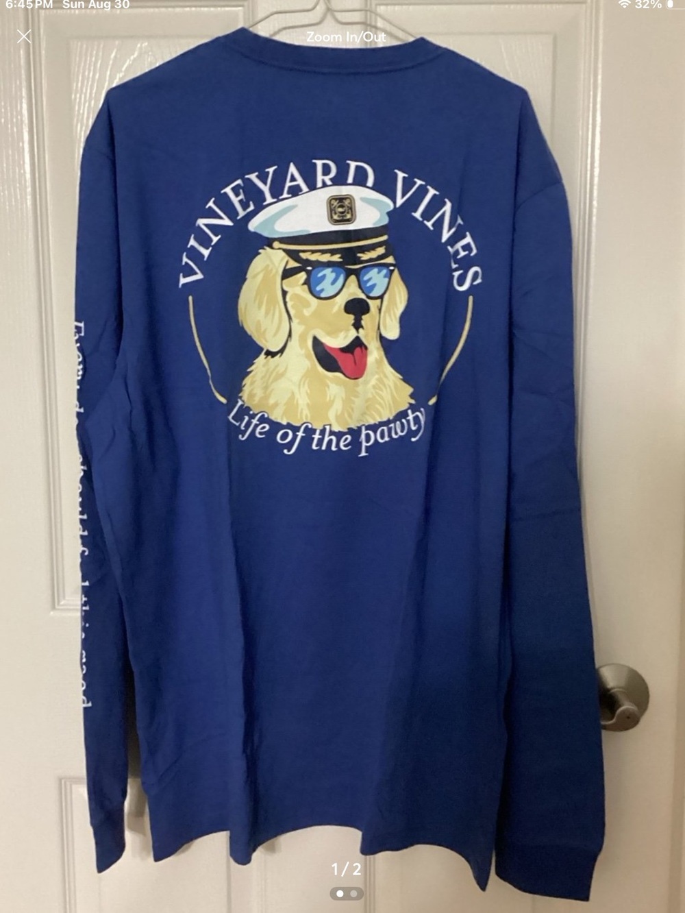 Vineyard Vines Godendoodle Pocket Island Paradise Long Sleeve Tee Women’s XL